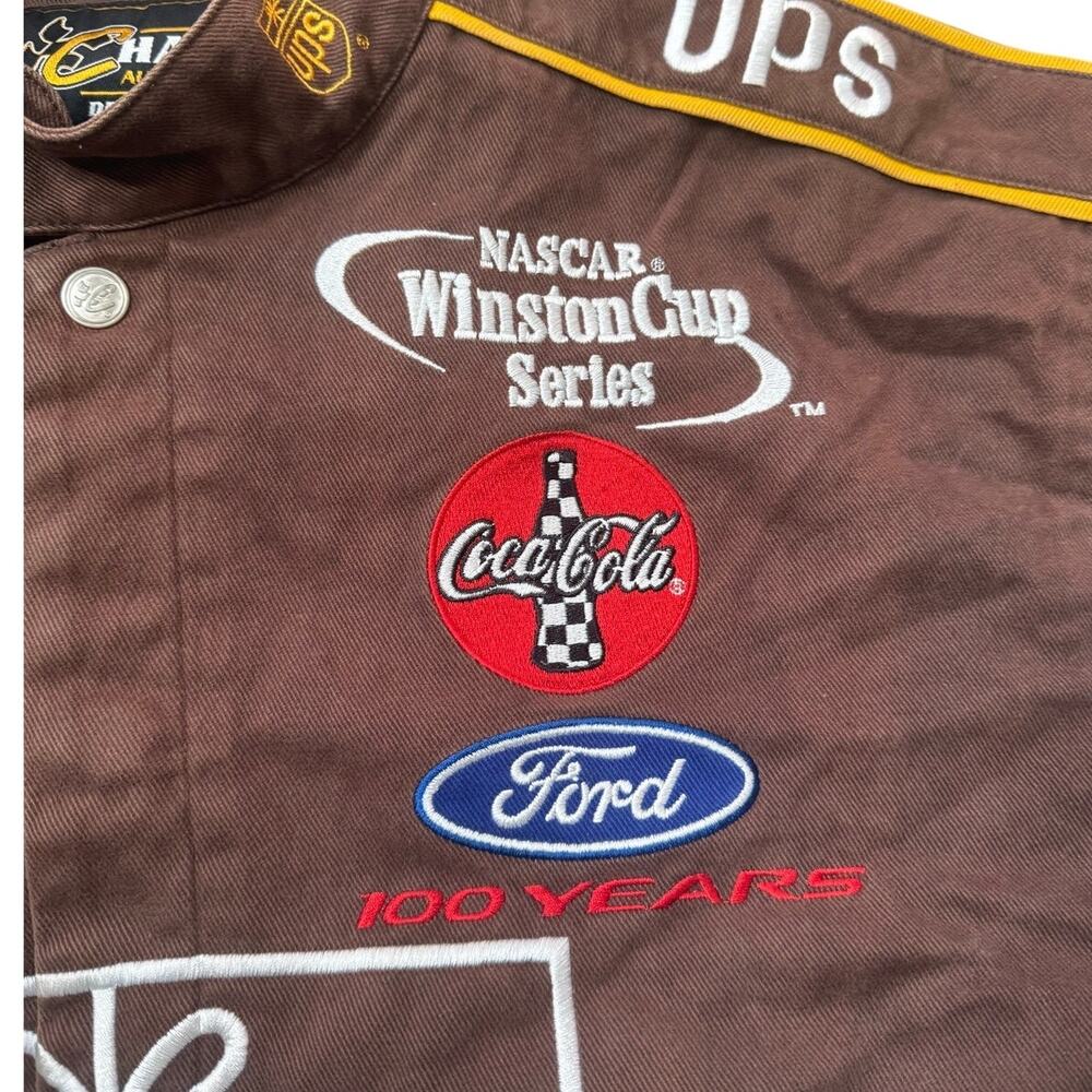 Vintage Dale Jarrett Chase Authentic Mens Drivers Line Jacket UPS Size L - Picture 5 of 16